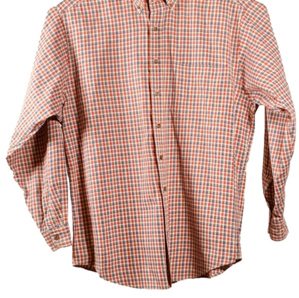 Abercrombie & Fitch Men’s button down plaid Red dress shirt Size Medium Cotton